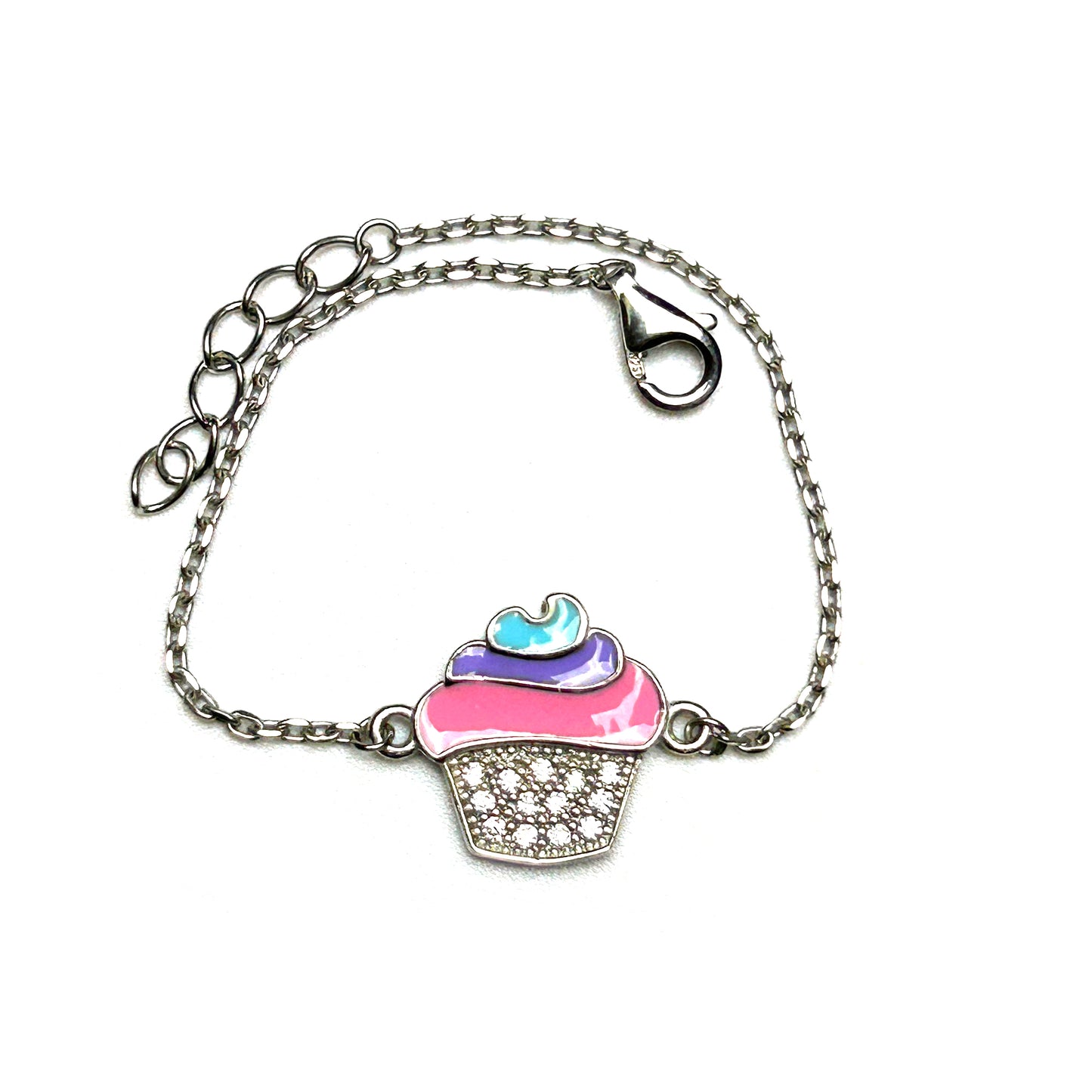 The Cupcake 925 Sterling Silver Kids Bracelet