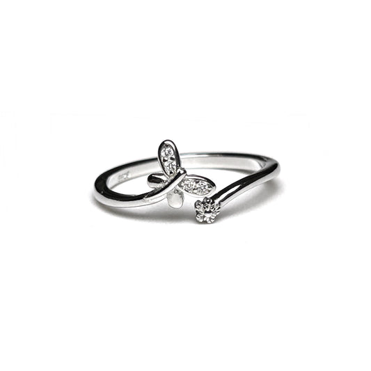 Minimal Butterfly Silver Ring