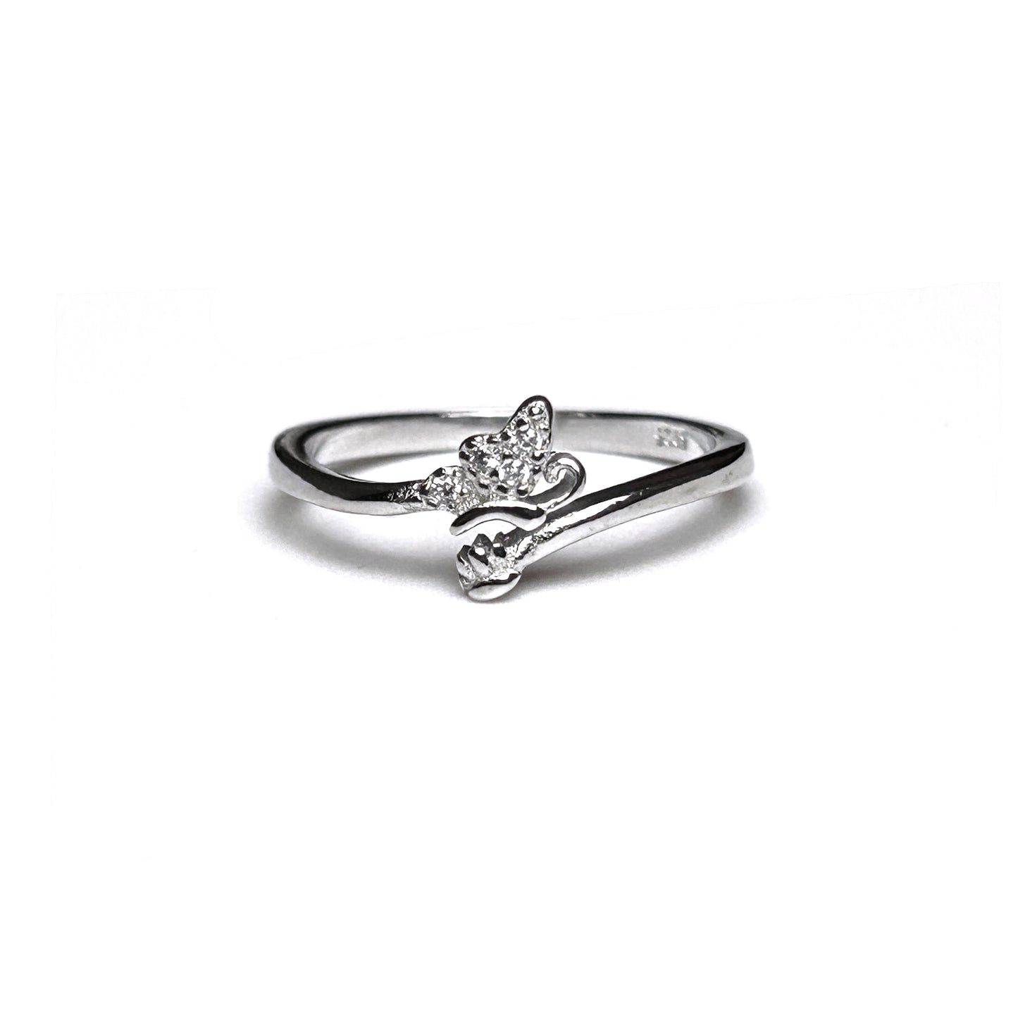 Minimal Butterfly Silver Ring