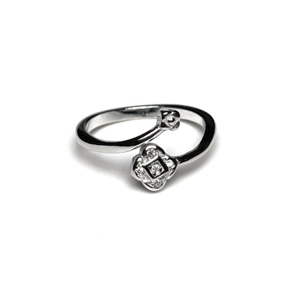 Minimal Flower Silver Ring