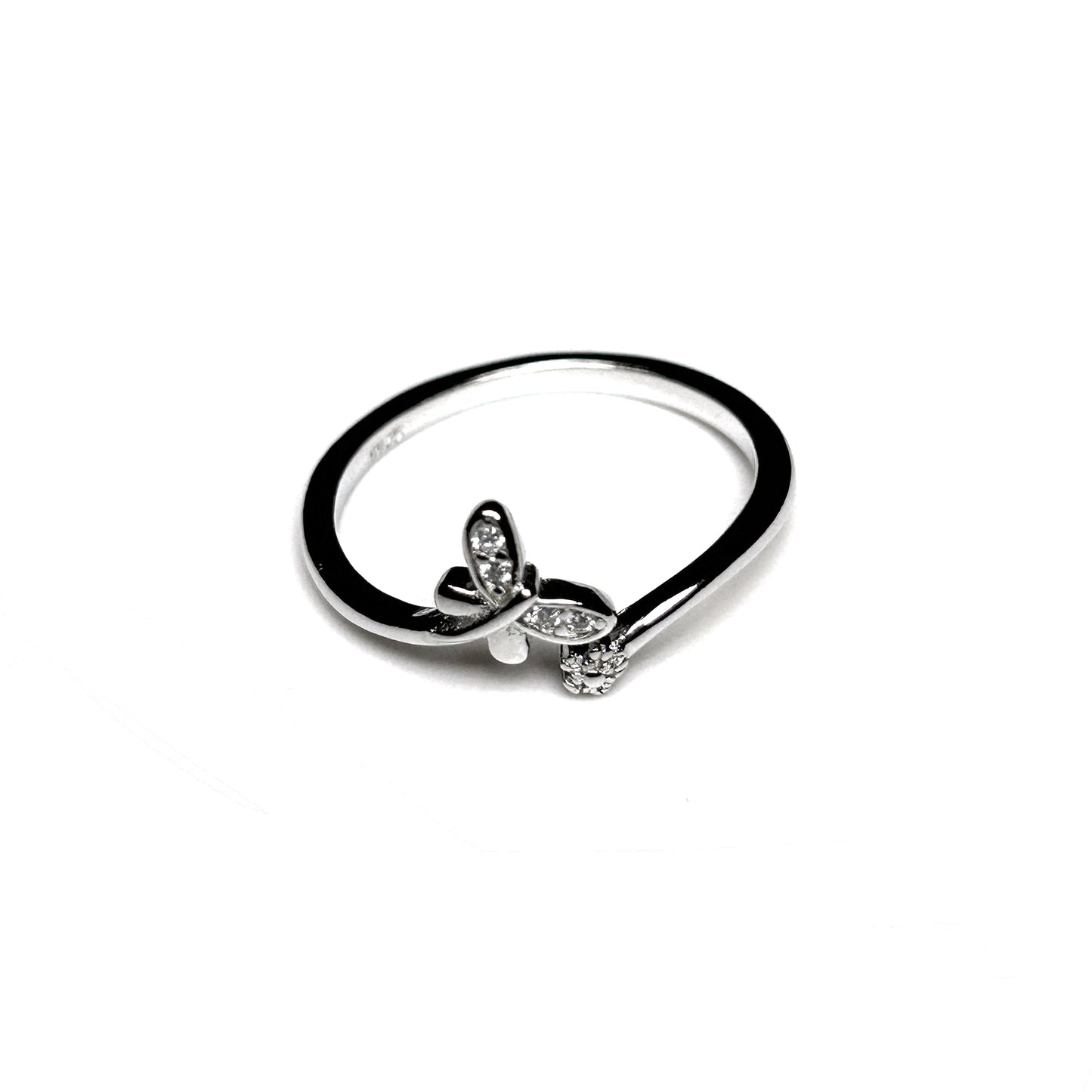 Minimal Butterfly Silver Ring