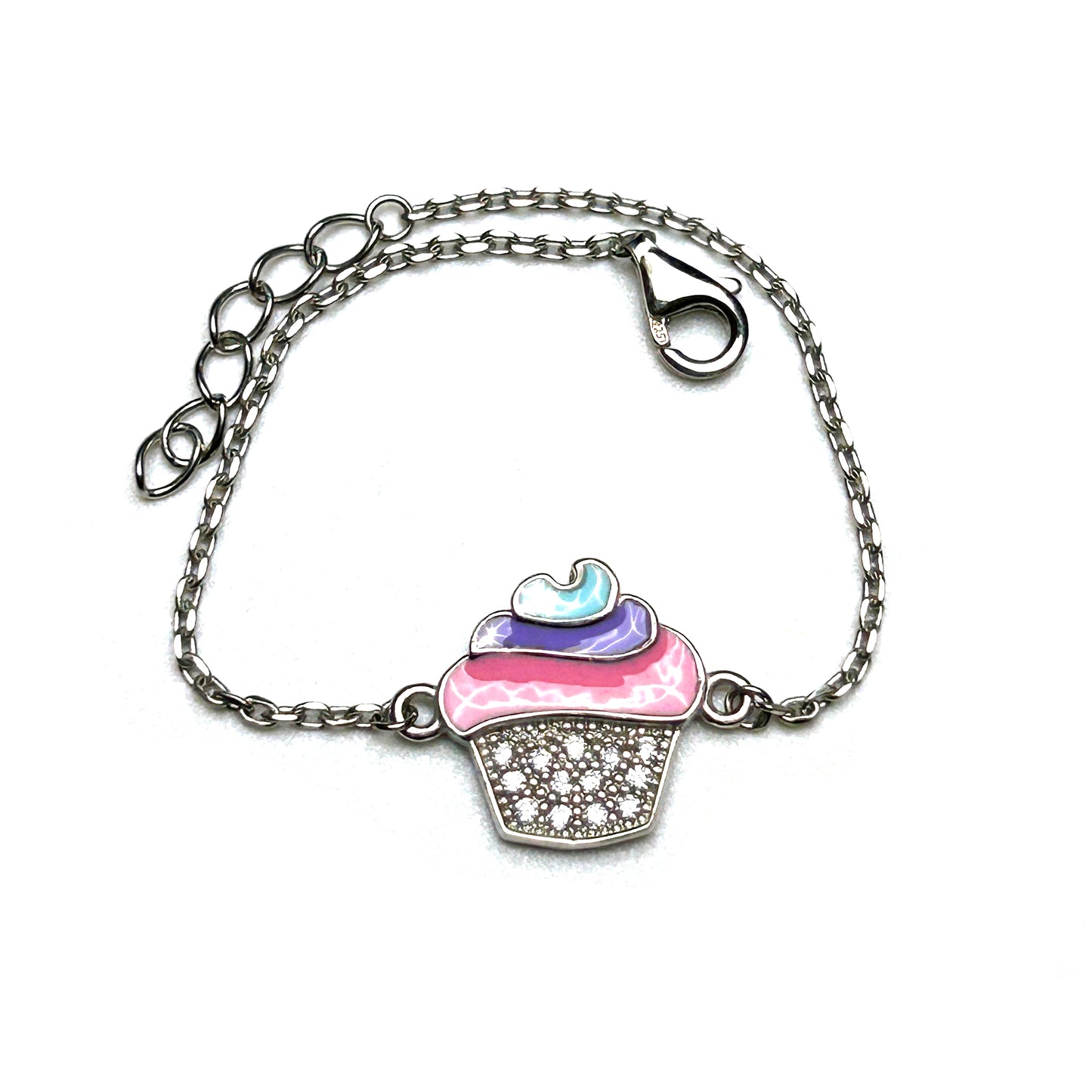 The Cupcake 925 Sterling Silver Kids Bracelet