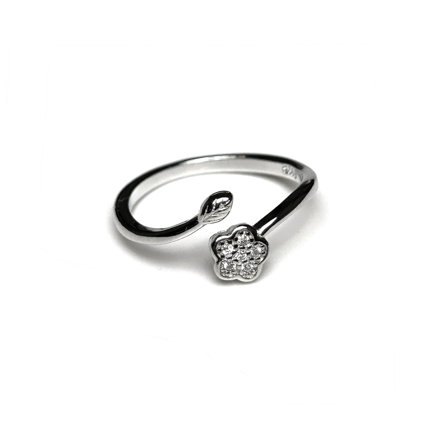 Minimal Flower Silver Ring