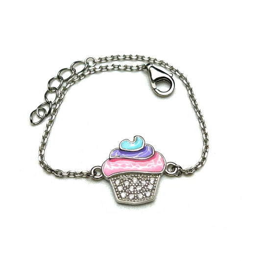 The Cupcake 925 Sterling Silver Kids Bracelet