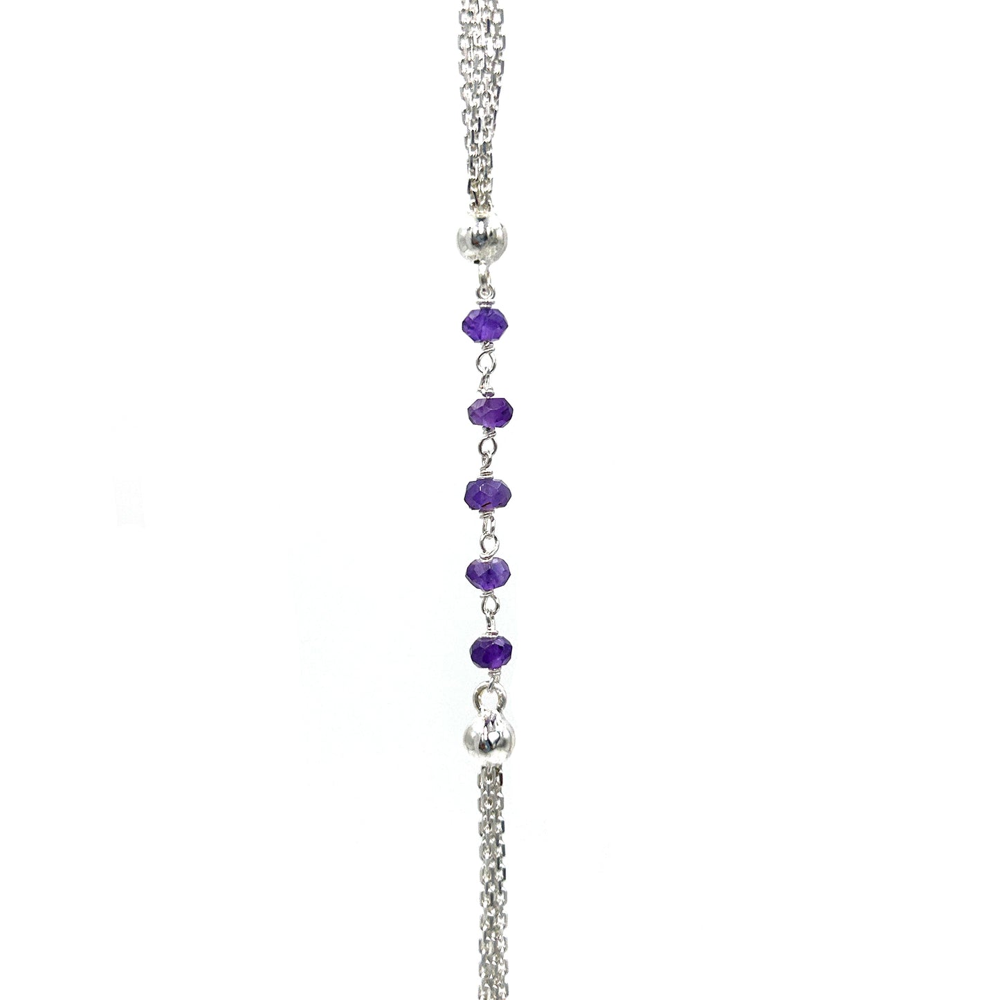 Lavender Stone Multi Chain Strands Bracelet