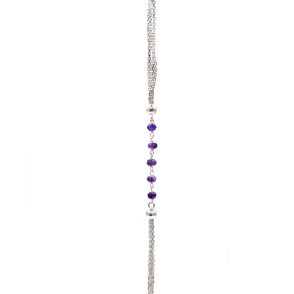 Lavender Stone Multi Chain Strands Bracelet