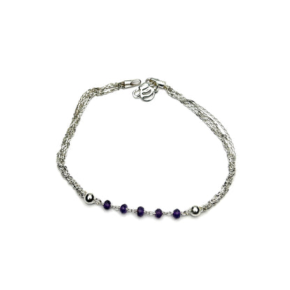 Lavender Stone Multi Chain Strands Bracelet