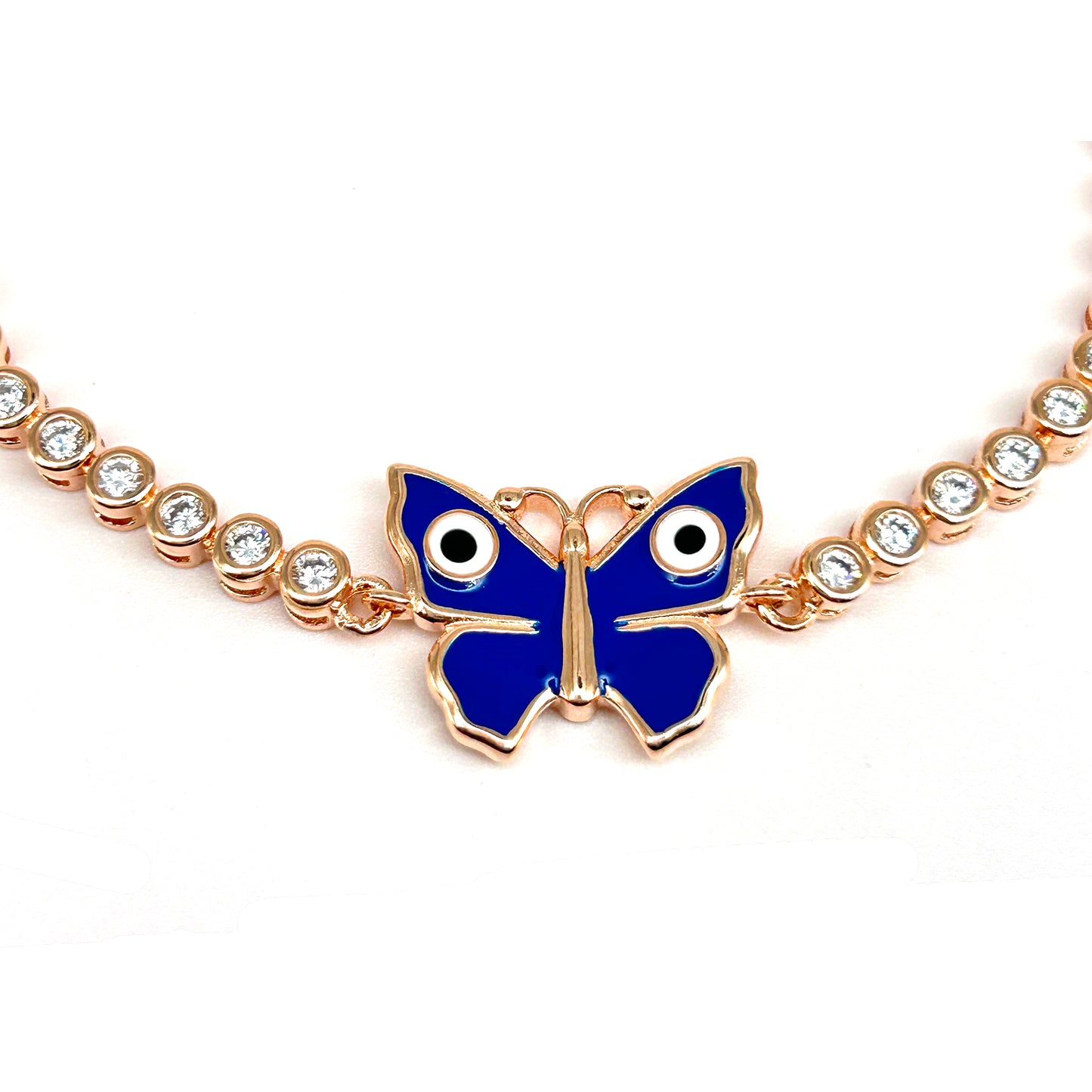 Butterfly Evil Eye RoseGold Bracelet