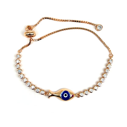 Fish Evil Eye RoseGold Bracelet