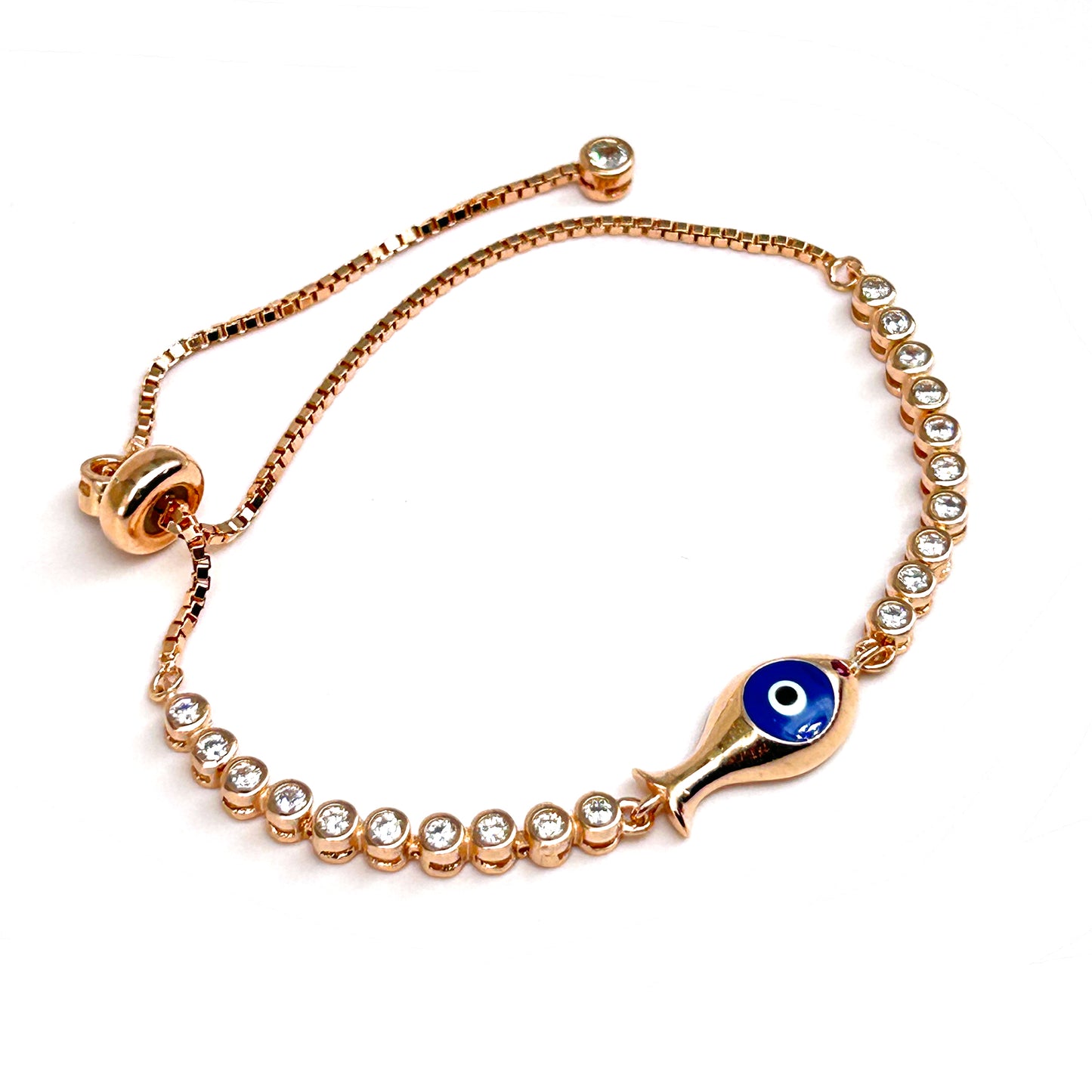 Fish Evil Eye RoseGold Bracelet