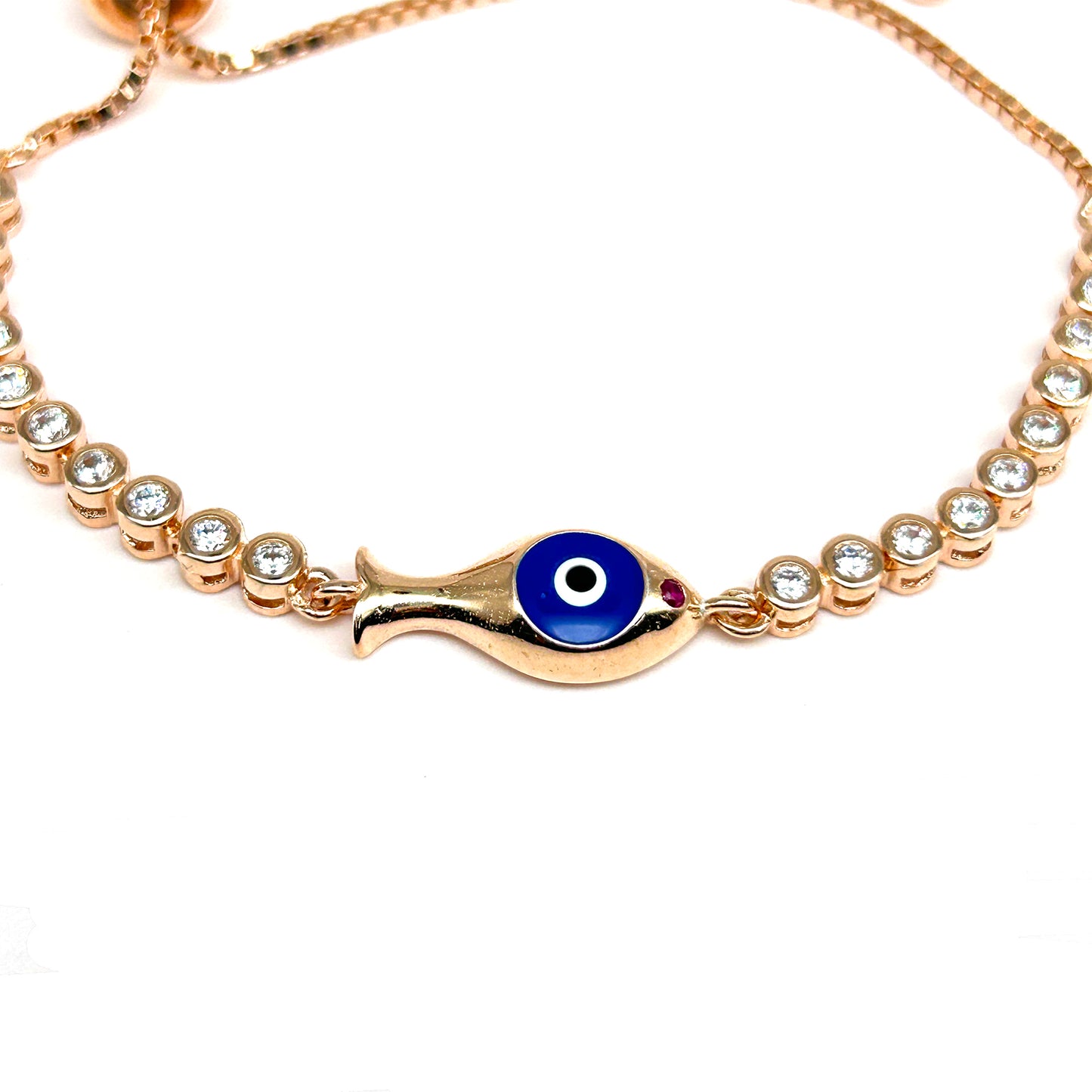 Fish Evil Eye RoseGold Bracelet