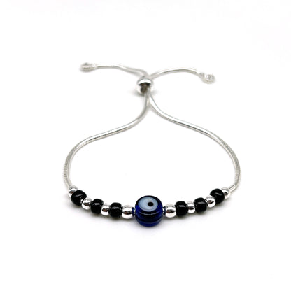 Single Evil Eye Black Beads Bracelet