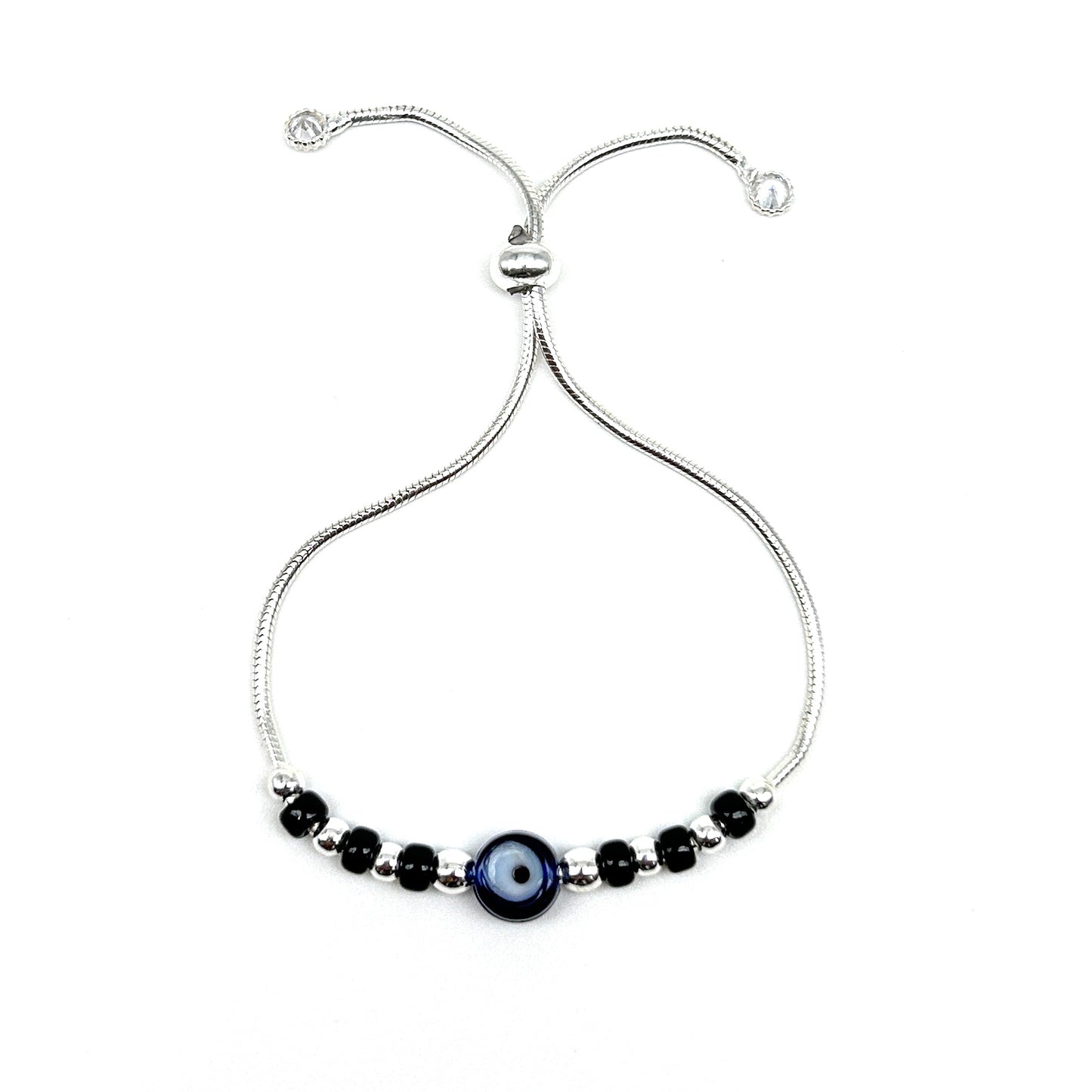 Single Evil Eye Black Beads Bracelet