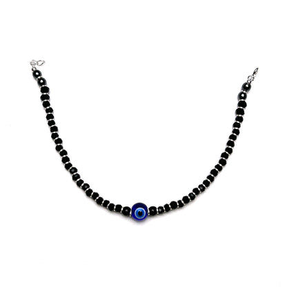 Evil Eye Black Beads 925 Sterling Silver Bracelet