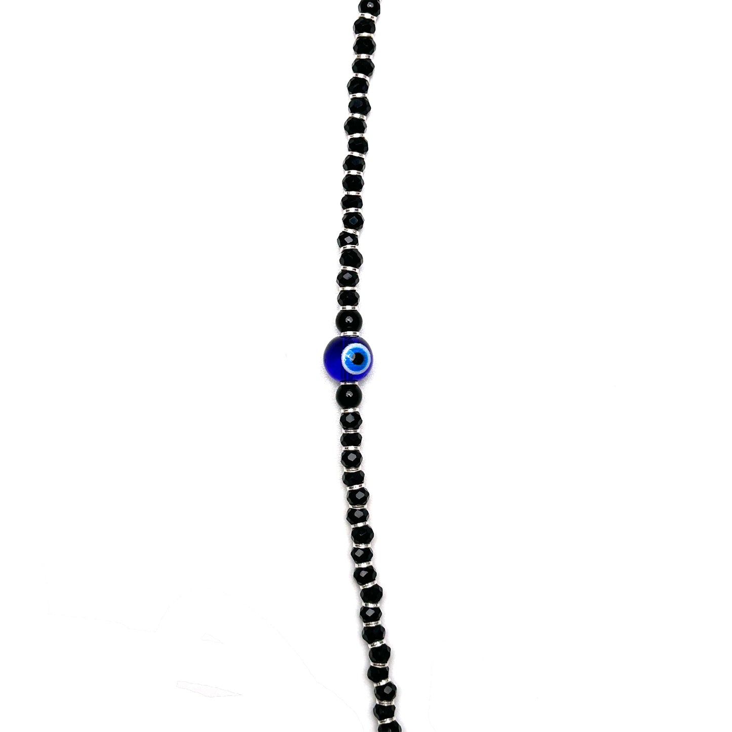 Evil Eye Black Beads 925 Sterling Silver Bracelet