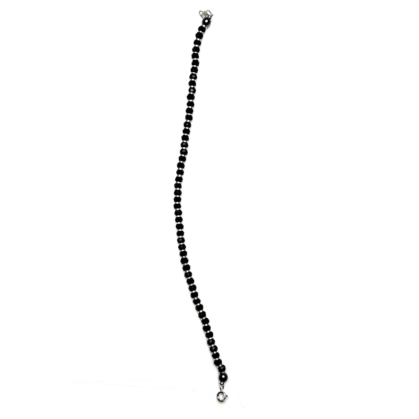 Black Beads 925 Sterling Silver Bracelet | Nazariya