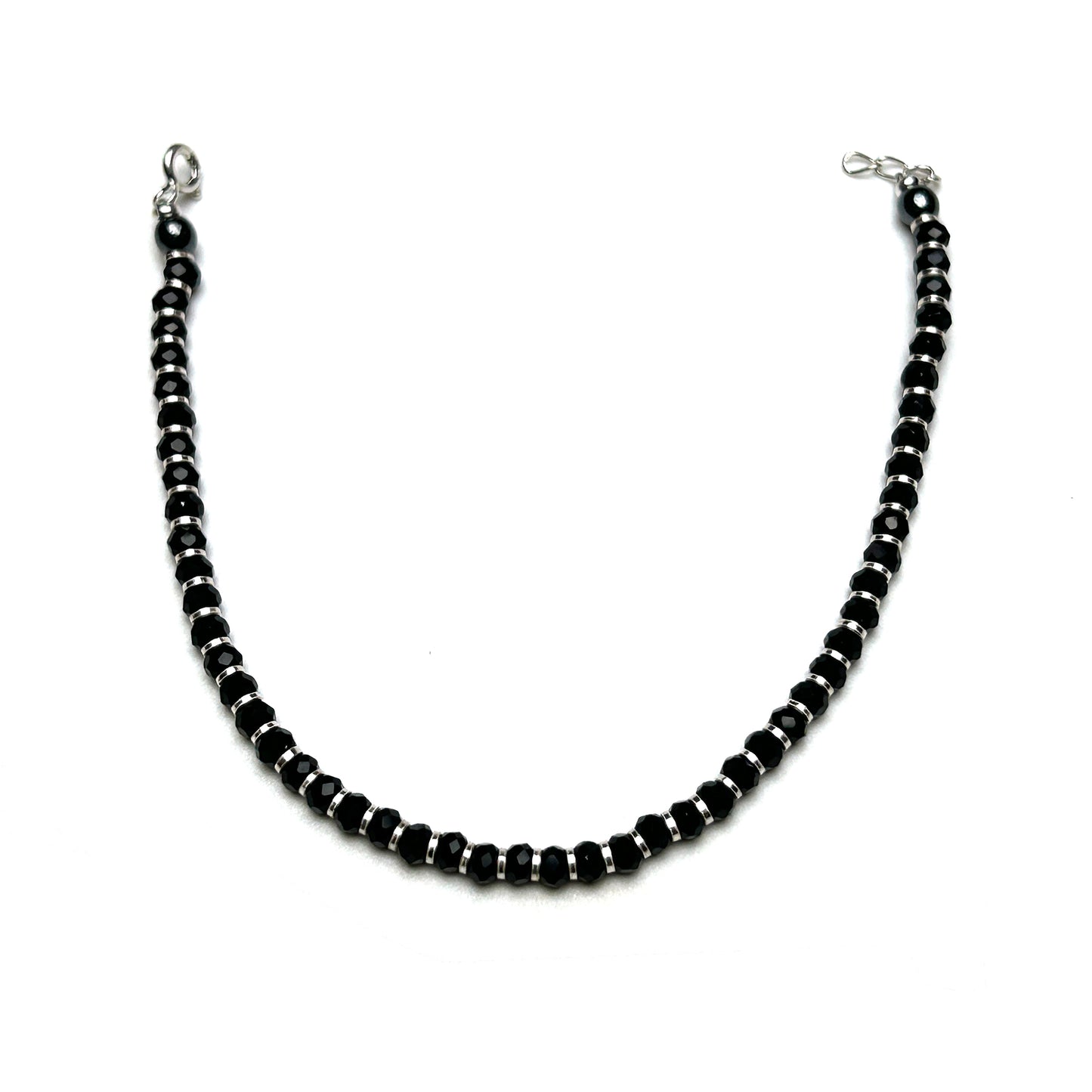 Black Beads 925 Sterling Silver Bracelet | Nazariya