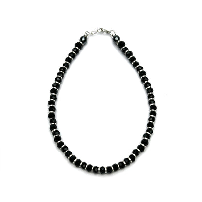 Black Beads 925 Sterling Silver Bracelet | Nazariya