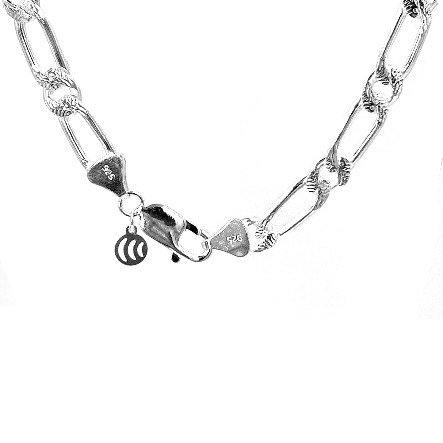 Figaro Designer Silver Chain for Him