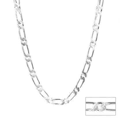 Figaro Designer Silver Chain for Him