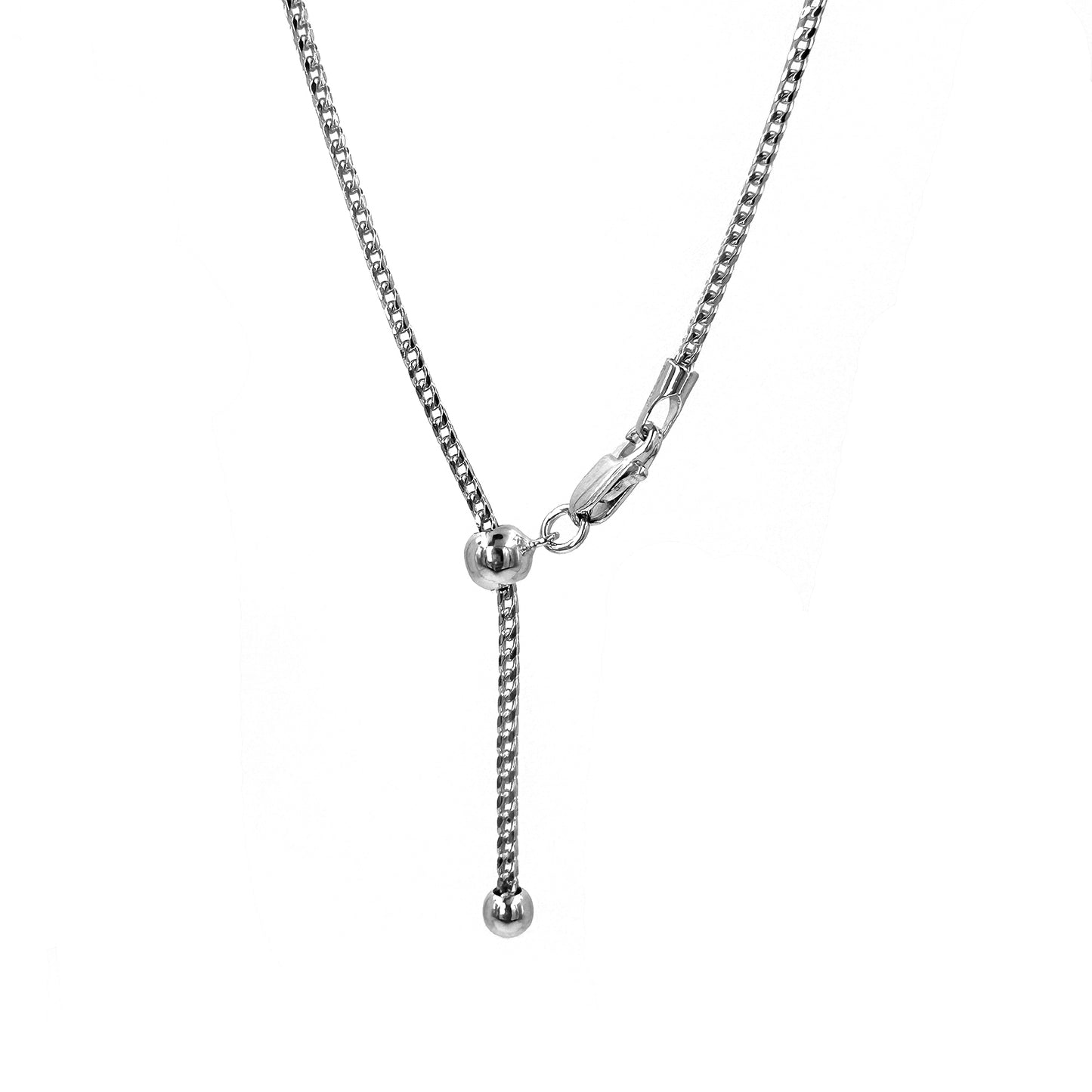 Curb Fine Adjustable Silver Chain