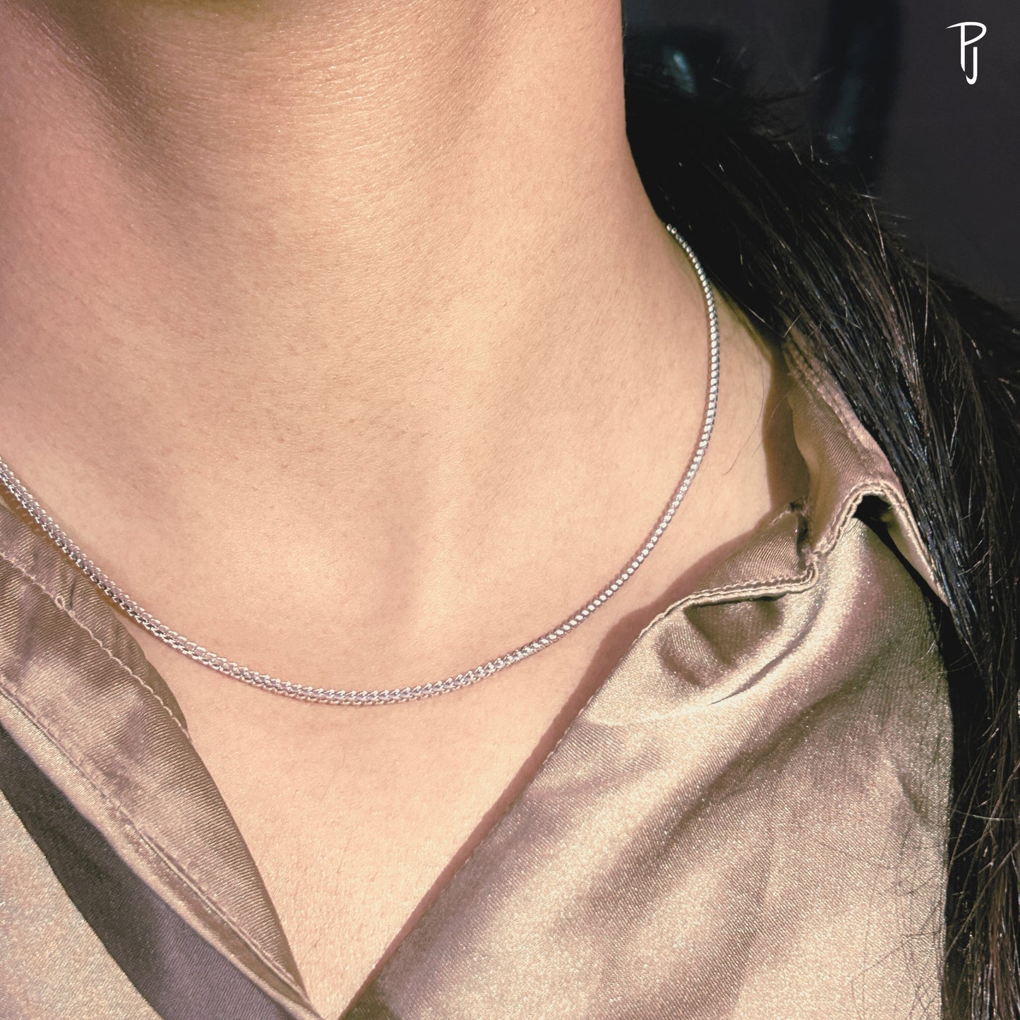 Curb Fine Adjustable Silver Chain