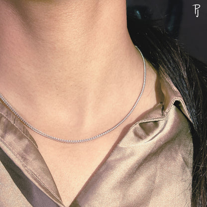 Curb Fine Adjustable Silver Chain