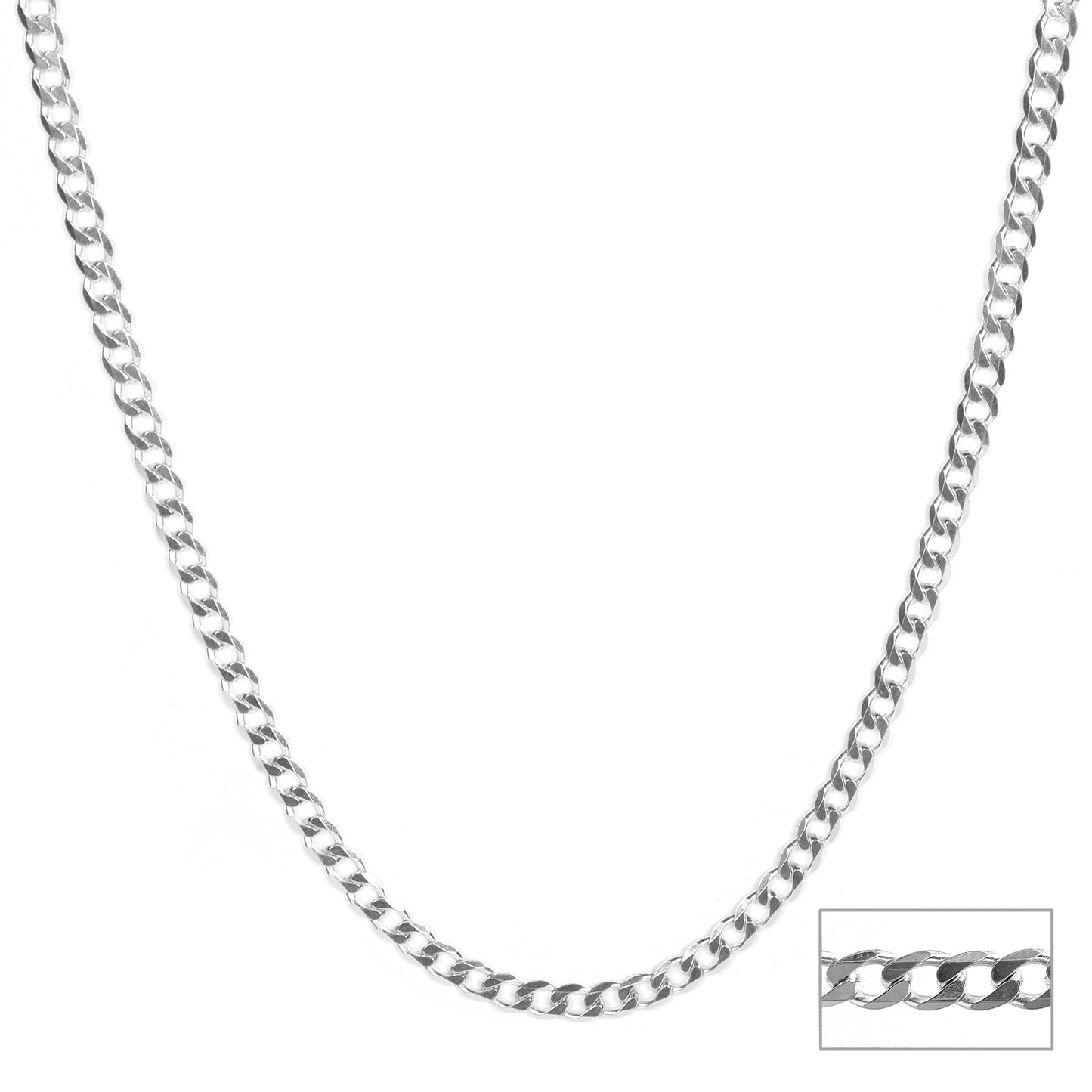 Curb Silver Chain for Him