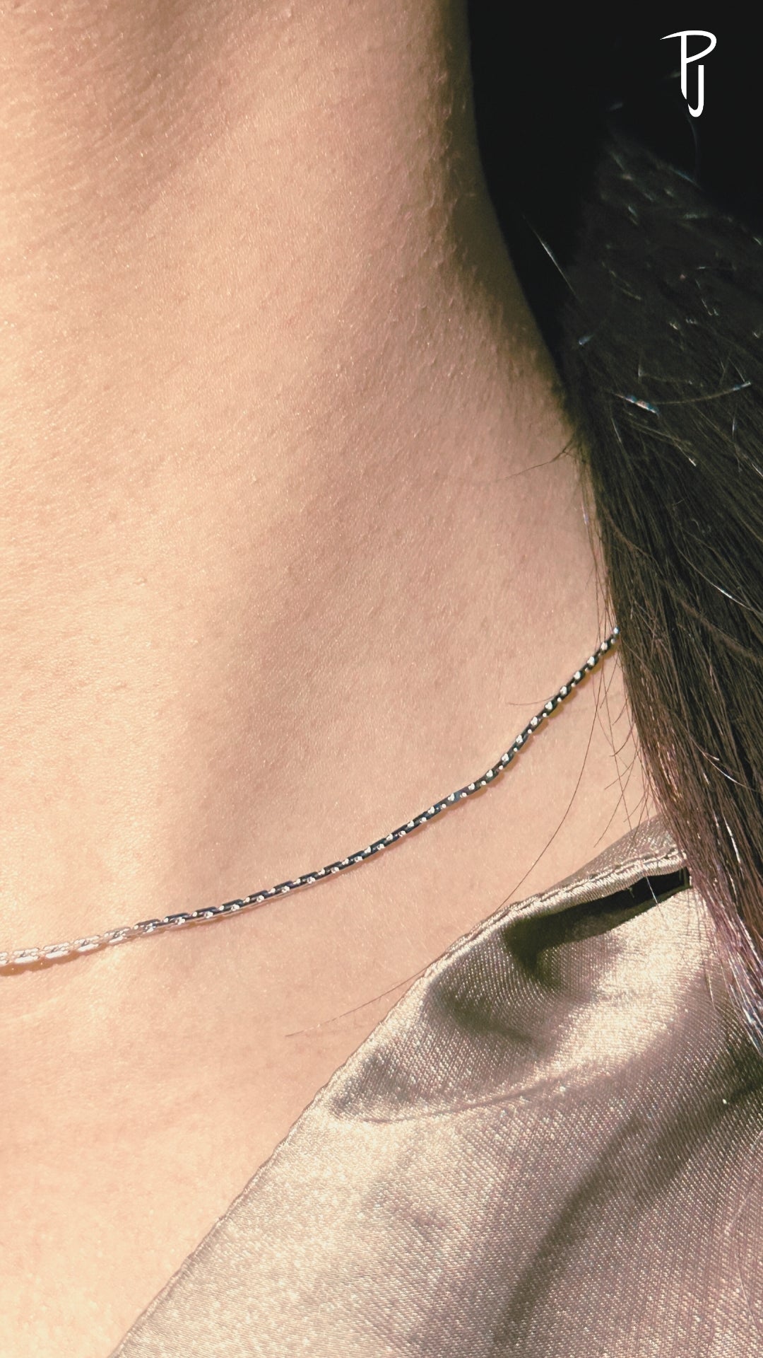 Anchor Rolo Adjustable Silver Chain