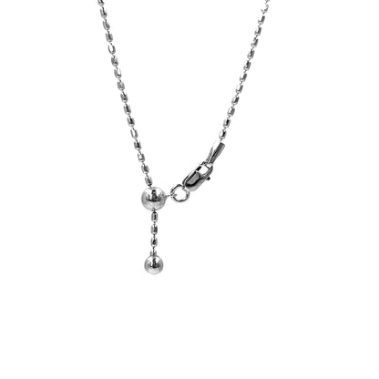 Bead Ball Cylinder Designer Silver Adjustable Chain