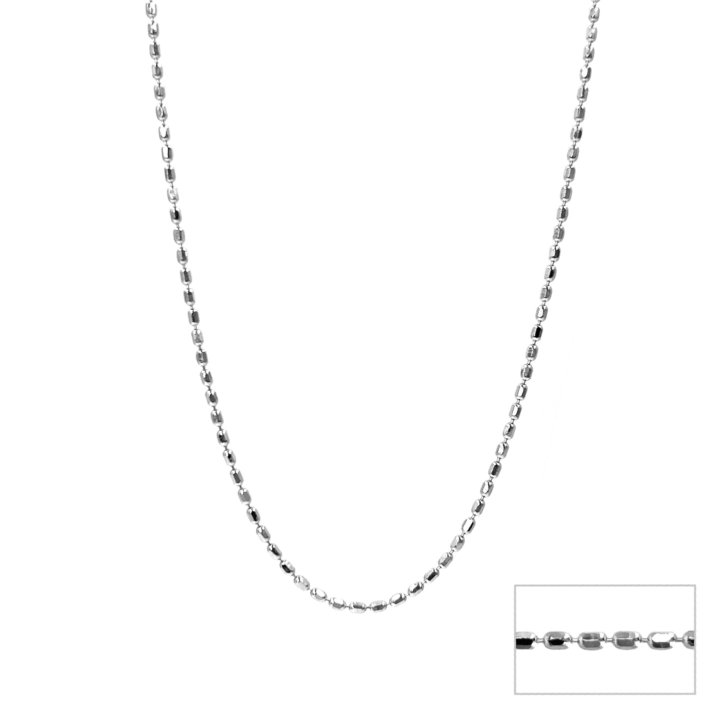 Bead Ball Cylinder Designer Silver Adjustable Chain