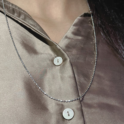 Bead Ball Cylinder Designer Silver Adjustable Chain