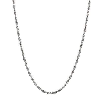 Singapore Twisted Silver Adjustable Chain