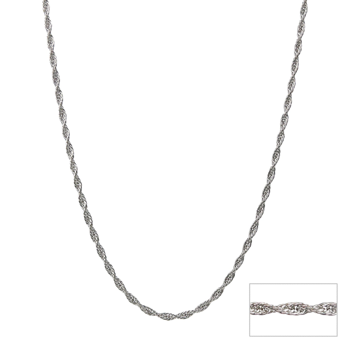 Singapore Twisted Silver Adjustable Chain