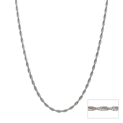 Singapore Twisted Silver Adjustable Chain