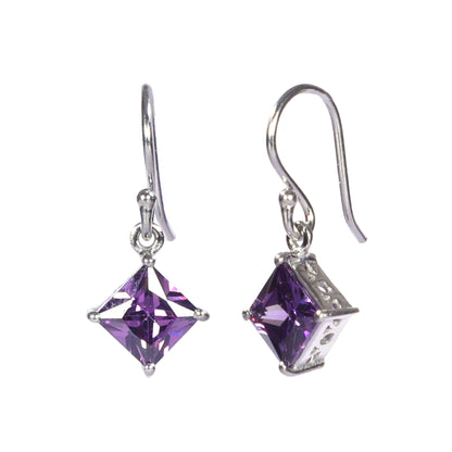 Purple Lavender Square Earring