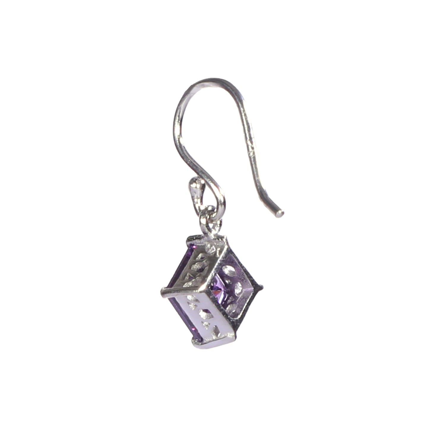 Purple Lavender Square Earring