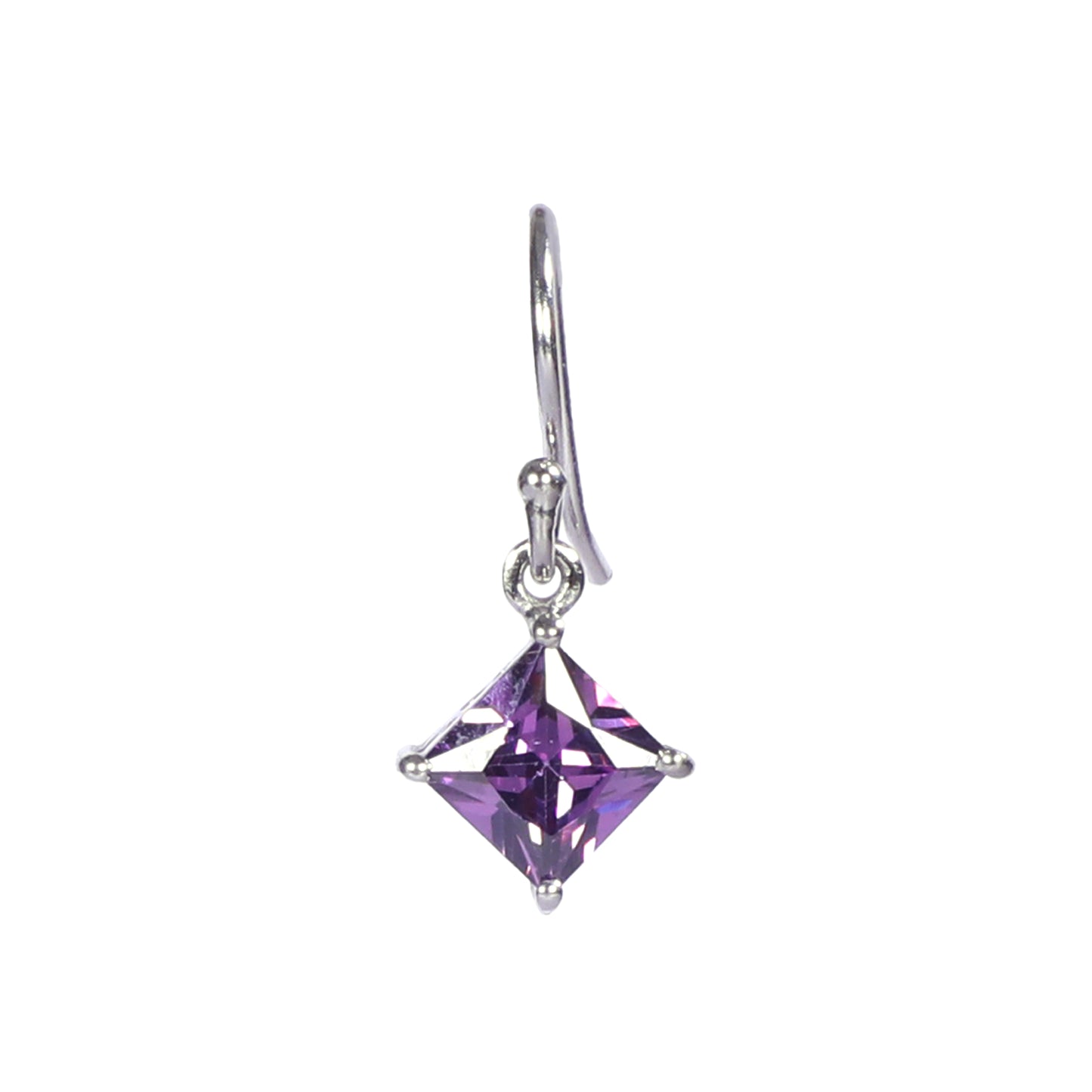 Purple Lavender Square Earring