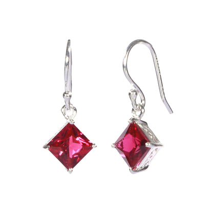 Red Square Earring