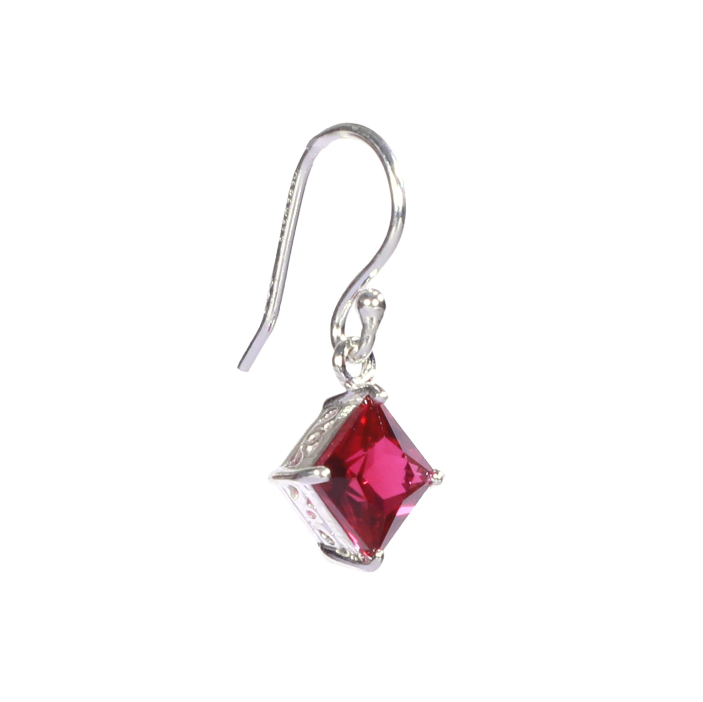 Red Square Earring