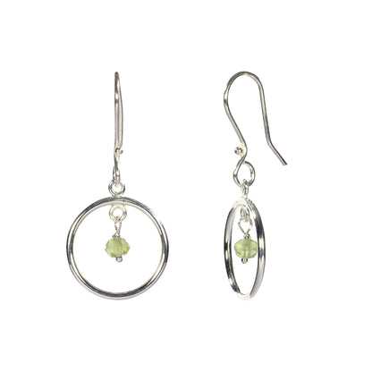 Hanging Green Hoop Earring