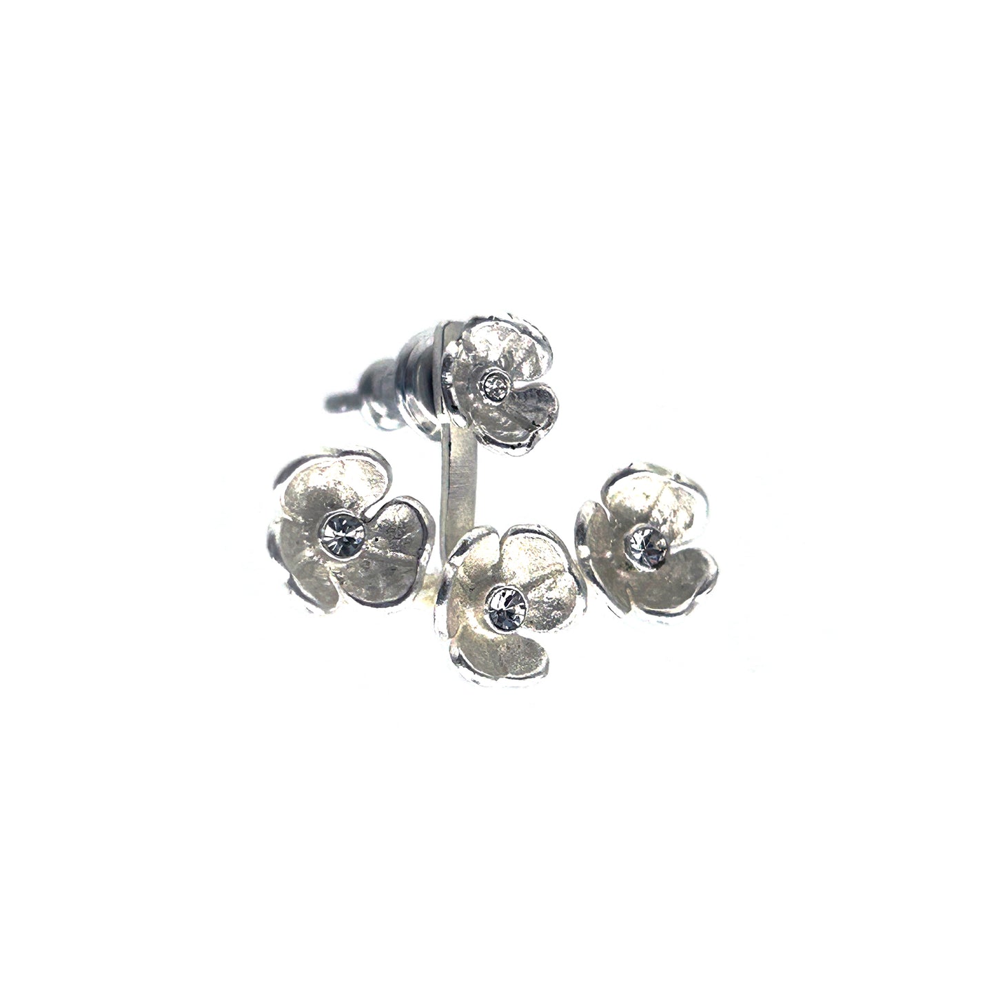 Silver Princess Flower Earring