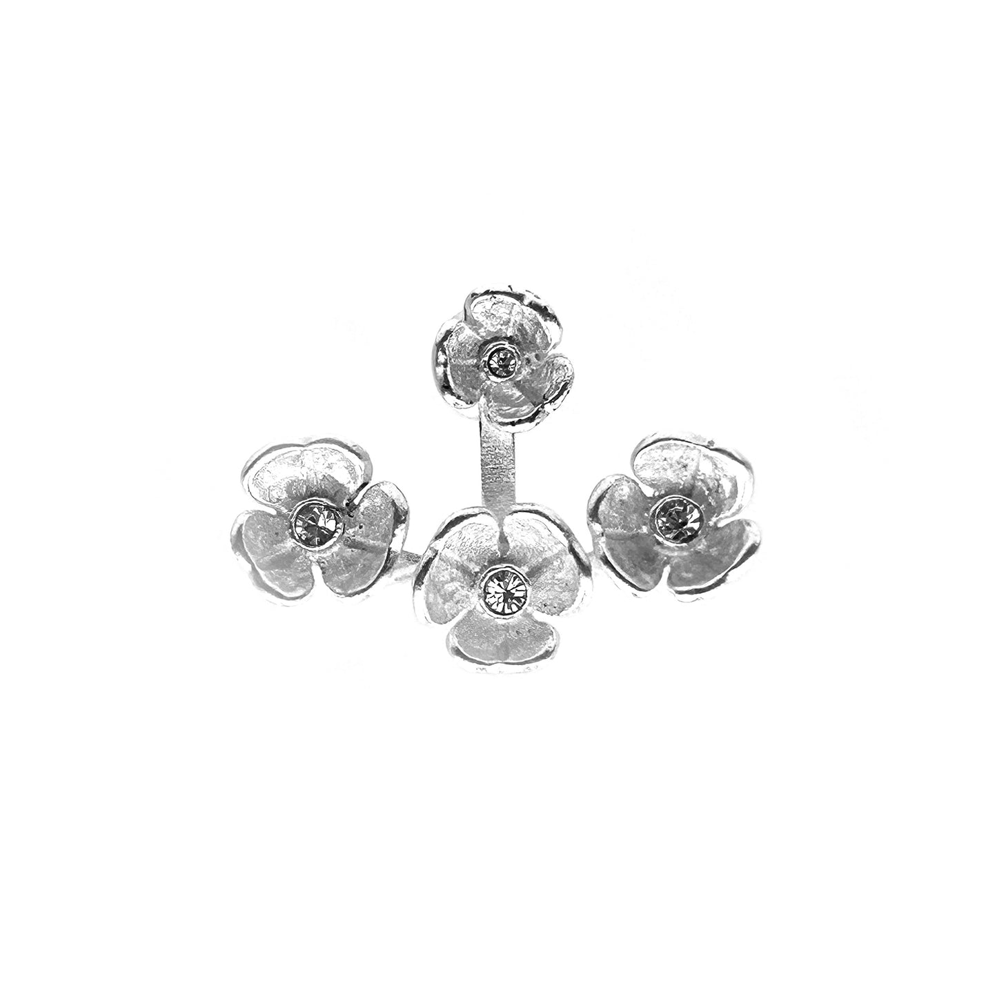 Silver Princess Flower Earring