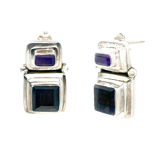 Silver Royal Multi Stone Earring