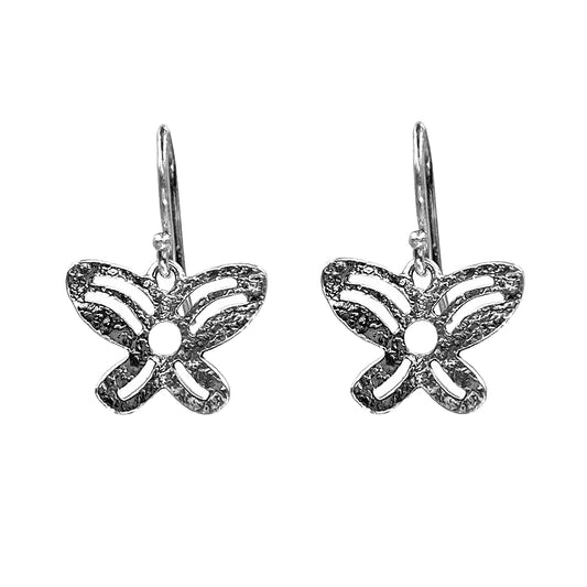 Silver Butterfly Hanging Earring