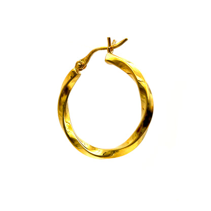 Gold Twist Hoop Earring