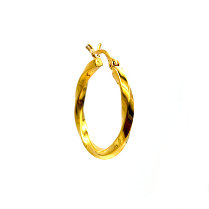 Gold Twist Hoop Earring