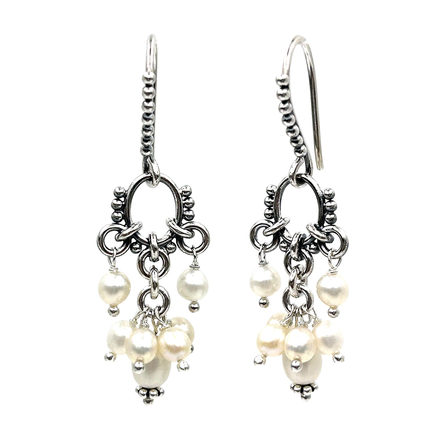 Pearl Cluster Dangler Earring