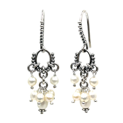 Pearl Cluster Dangler Earring