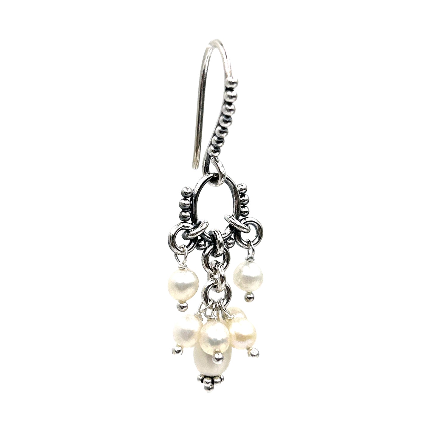 Pearl Cluster Dangler Earring